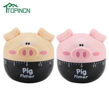 Cute Cartoon Yellow Pink Pig Kitchen Timer Mechanical Timers Counters for Cooking Timing Tool 2024 - buy cheap