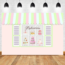 Francês macaron parisiense festa pano de fundo patisserie loja foto fundo fench cupcake loja fundo sobremesa mesa decorações 2024 - compre barato