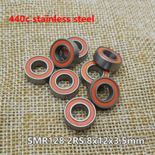 Rodamiento de bolas de cerámica híbrida de alta calidad, rodamiento de carrete de engranaje de pesca de ABEC-7, acero inoxidable 440, SMR128, 2RS, 8x12x3,5mm, 1 ud. 2024 - compra barato