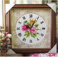 Pacote de bordados venda quente melhor qualidade kits ponto cruz flor magnolia denudata com relógio frete grátis 2024 - compre barato
