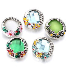 10pcs/lot Snap Button Jewelry Crystal Flower Snap Buttons Fit 18mm/20mm DIY Snap Bracelet Buttons Jewelry ZA3036A 2024 - buy cheap