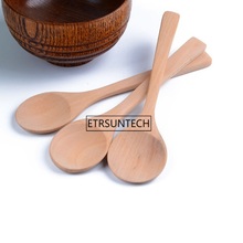 Wood Spoon Honey Spoons Painted/Without Painted 13/15/17cm Kitchen Coffee Teaspoon Kids Ice Cream Scoop 2024 - buy cheap