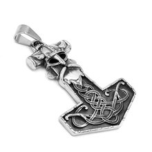 Wholesale Norse Viking Axe Pendant Odin Thor Hammer Pendant Stainless Steel Jewelry Celtic Knot Biker Mens Pendant 493B 2024 - buy cheap