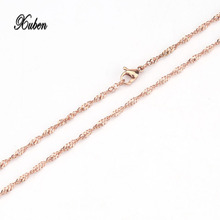 xuben Stainless Steel Necklace Fashion Jewelry 2.4 mm 32 Inches 80 cm Box Chain 2024 - buy cheap