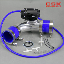 2.75''70mm 90 degree Flange Pipe+ SQV Blow Off Valve BOV IV 4 black +silicon Hose kit blue 2024 - buy cheap