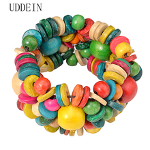 UDDEIN-pulsera de madera con abalorios estilo bohemio para mujer, brazalete con cuentas, capas, Estilo Vintage 2024 - compra barato