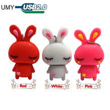 USB stick cartoon rabbits pen drive 4GB 8GB 16GB 32GB 64GB cute memory stick u disk lovely mini computer gift usb flash drive 2024 - buy cheap