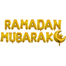 HAOCHU 16 inches Ramadan Decoration EID Mubarak Aluminum Film Balloon Moon Star Silver Golden Letter Suit Home Wall For Muslim 2024 - buy cheap