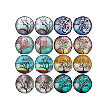 16pcs Round Glass Cabochon New Tree Branch Pictures Mixed Pattern Fit Base Earring Setting for Jewelry Flatback TP-051-ER-1 2024 - buy cheap