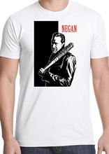 Новинка 2019, летняя стильная модная футболка, футболка с принтом Negan, Просвечивающая футболка с изображением ходячих мертвецов, Рика, зомби, Уокера, шарфика, Культовая крутая футболка 2024 - купить недорого