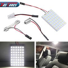 Car Styling T10 BA9S LED Panel Dome Lights Car Interior Reading Plate Panel Light Roof Ceiling Wired Lamp White 5050 48SMD 12V 2024 - buy cheap