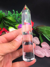 Varita inspirada en vogel, cristal de cuarzo Natural transparente, punto de meditación reiki, cristal de roca curativo, 18 facetas, envío directo 2024 - compra barato