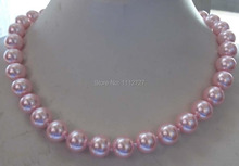 Encantador novo colar de pérola do mar concha do sul rosa 10mm, joia de pedra natural 18 ''aaa bv264 preço de atacado 2024 - compre barato