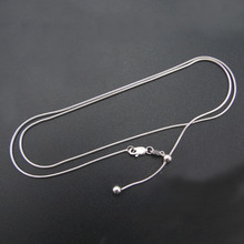 DJ CH-collar de cadena de Plata de Ley 925, cadena ajustable de 1,0mm, cadena de serpiente redonda de plata, apto para colgante de joyería 2024 - compra barato
