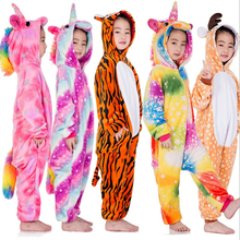 Pijama infantil de flanela única kigurumi, pijama cosplay de inverno para meninos e meninas 2024 - compre barato