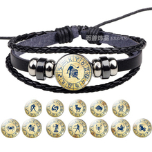 Birthday Gift 12 Zodiac Sign Bracelets Men Women Punk Woven Bracelet Constellation Bracelet Charm Jewelry 2024 - buy cheap