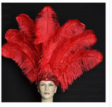 Plumas de avestruz Rojas, plumas de boda de alta calidad, 45-50cm/18-20 pulgadas, 10 Uds. 2024 - compra barato