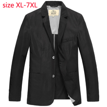 Новое поступление, модный супер большой мужской весенне-осенний костюм, тонкая мерсеризованная куртка, однобортный Повседневный блейзер для мужчин, большие размеры XL-7XL 2024 - купить недорого