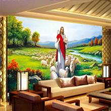beibehang Custom wallpaper 3d mural Christian Jesus oil painting background wall decoration painting living room 3d wallpaper 2024 - buy cheap