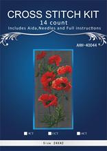 Red poppy flowers cross stitch package plant sets aida 18ct 14ct 11ct   cloth people kit embroidery DIY handmade needlework 2024 - buy cheap