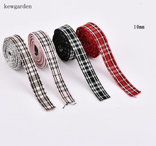 Kewgarden 10mm 1cm Stripe Satin Ribbons Soft Cotton Riband Handmade Tape DIY Bowknot Accessories 12m/lot 2024 - buy cheap