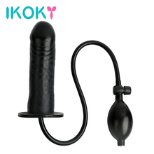 IKOKY Inflatable Huge Dildo with Pump Female Masturbator Anal Plug Sex Toys for Women Fake Penis Butt Plug Sex Shop 2024 - buy cheap