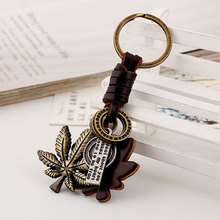 Women Maple Leaf Pendant Leather Key Ring Punk Vintage Keychains For Men Car Auto Bag Key Chain Metal Keychain Accessory Jewelry 2024 - buy cheap