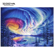 ZOOYA-Bordado de diamantes DIY, pintura de paisaje, nieve, árbol, nubes, punto de cruz, mosaico de diamantes de imitación BJ1834 2024 - compra barato