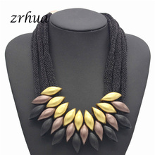 ZRHUA Big Exaggerate Women Necklace Statement Necklaces & Pendants Ethnic Vintage Necklace For Women Jewelry Christmas Gifts 2024 - buy cheap