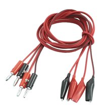 2 Pair Alligator Test Lead Clip to Male BananPlug Cord Cable 1M Red+Black 2024 - buy cheap