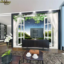 beibehang Custom Photo Wallpaper Mural Scenery outside window Landscape Abstract Painting TV Background 3D wall paper home decor 2024 - buy cheap