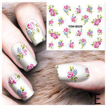 3D DIY flower design Water Transfer Nails Art Sticker decals lady women manicure tools Nail Wraps Decals LD 2024 - buy cheap