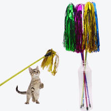 Кошачья палочка для домашних животных, игрушки, радужная полоса с колокольчиками, Интерактивная тренировочная игрушка для котят, кошки, игрушки для разговоров 2024 - купить недорого