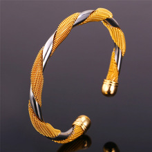 Brazalete de dos tonos para mujer y hombre, pulsera de moda italiana, mezcla de joyas, Color dorado, H1174 2024 - compra barato
