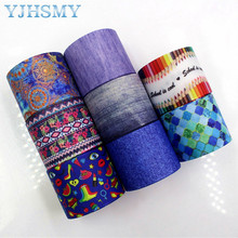 YJHSMY C-171005-579,38 mm 5 Yards geometric Thermal transfer Printed grosgrain Ribbons,clothing Accessories DIY wrap Material 2024 - buy cheap