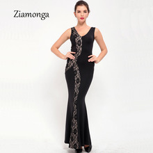 Ziamonga-Vestido largo de encaje para mujer, ropa Sexy de alta calidad, longitud hasta el suelo, de verano, para fiesta y noche, largo para discoteca, S2154, 2017 2024 - compra barato