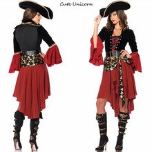 Женский сексуальный пиратский костюм на Хэллоуин, Карнавальная форма, фантазия, необычное платье с черепом, костюм пирата вечерние костюмы для косплея 2024 - купить недорого