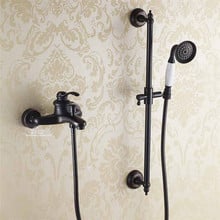 Bathroom Vintage Nickel Brushed Black Brass Simple Shower Set Wall Mounted Bath Shower Mixer Tap Faucet 3-functions Mixer Valve 2024 - buy cheap