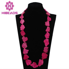 Fucsia-collar con cuentas para mujer, joya de moda rosado africano, indio, 34 pulgadas, regalo para mujer, envío gratis, ABL572 2024 - compra barato