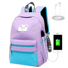 Лидер продаж, водонепроницаемый рюкзак, женские школьные сумки для девочек, вместительный рюкзак для ноутбука с USB-зарядкой, рюкзаки на плечо для подростков 2024 - купить недорого