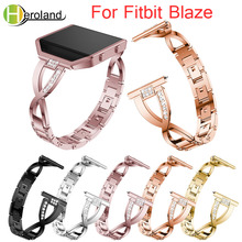 Correa de Metal de cristal para reloj inteligente Fitbit Blaze, pulsera de acero inoxidable con diamantes de imitación, para Fitbit Blaze 2024 - compra barato