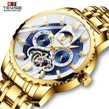 TEVISE Luxury Mens Golden Tourbillon Business Stainless steel Watches Men Automatic Mechanical Wristwatch Relogio Masculino 2024 - buy cheap
