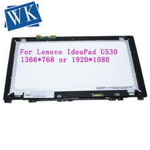 Montaje LCD para ordenador portátil de 15,6 pulgadas con Marco, digitalizador de pantalla táctil de cristal para Lenovo IdeaPad U530, N156HGE -EA1 LP156WHU-TPB1 2024 - compra barato
