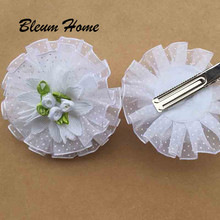 2pcs Bleum Home Big Hair Bow Solid lace white Polka dot flowers Ribbon Hairgrips Hair Clips Headwear Barrette Bowknot For Girls 2024 - buy cheap