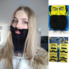 Halloween Party fake Beard Funny Costume Pirate Party Mustache Cosplay Fake Moustache For Kids Adult Birthday PartyDecor 2024 - buy cheap