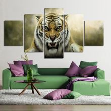 HD Wall Art Canvas Poster Kids Room Calligraphy 5 set Animal Tiger Fashion Style Home Decoration Modular Picture Prints Painting 2024 - buy cheap