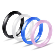3mm Light 4 Colors Simple Ceramic Rings For Women Smooth Ceramic Rings White&Black&Blue&Pink Fashion Wedding Engagement Ring 2024 - buy cheap