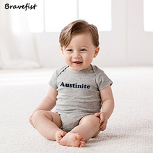 Austinite Letters Gray Newborn Bodysuits Summer Bodys Clothing Jumpsuit Brief Baby Girl Clothes Infant Jumpsuits 0-24M Outfits 2024 - buy cheap