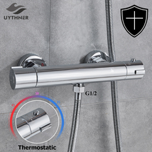 Chrome Thermostatic Shower Faucets Set Bathroom Thermostatic Mixer Tap Hot And Cold Bathroom Mixer Mixing Valve Bathtub Faucet 2024 - buy cheap