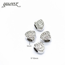 YuenZ 10pcs Spacer Alloy Charm Big Hole Tibetan Silver Heart Bead Charm Beads European Pendant Fit Women Charm Bracelet DIY R52 2024 - buy cheap